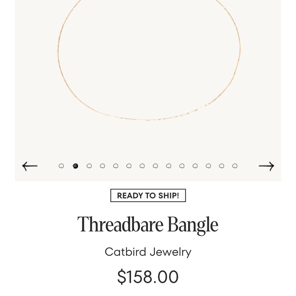 CATBIRD Gold Threadbare Bangle